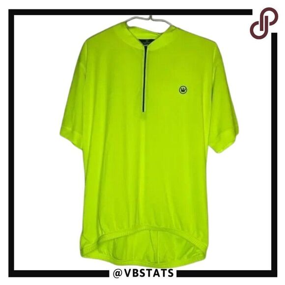 Canari Neon Yellow Bicycle Racing Shirt in size XL (Half Zip) - Picture 1 of 6